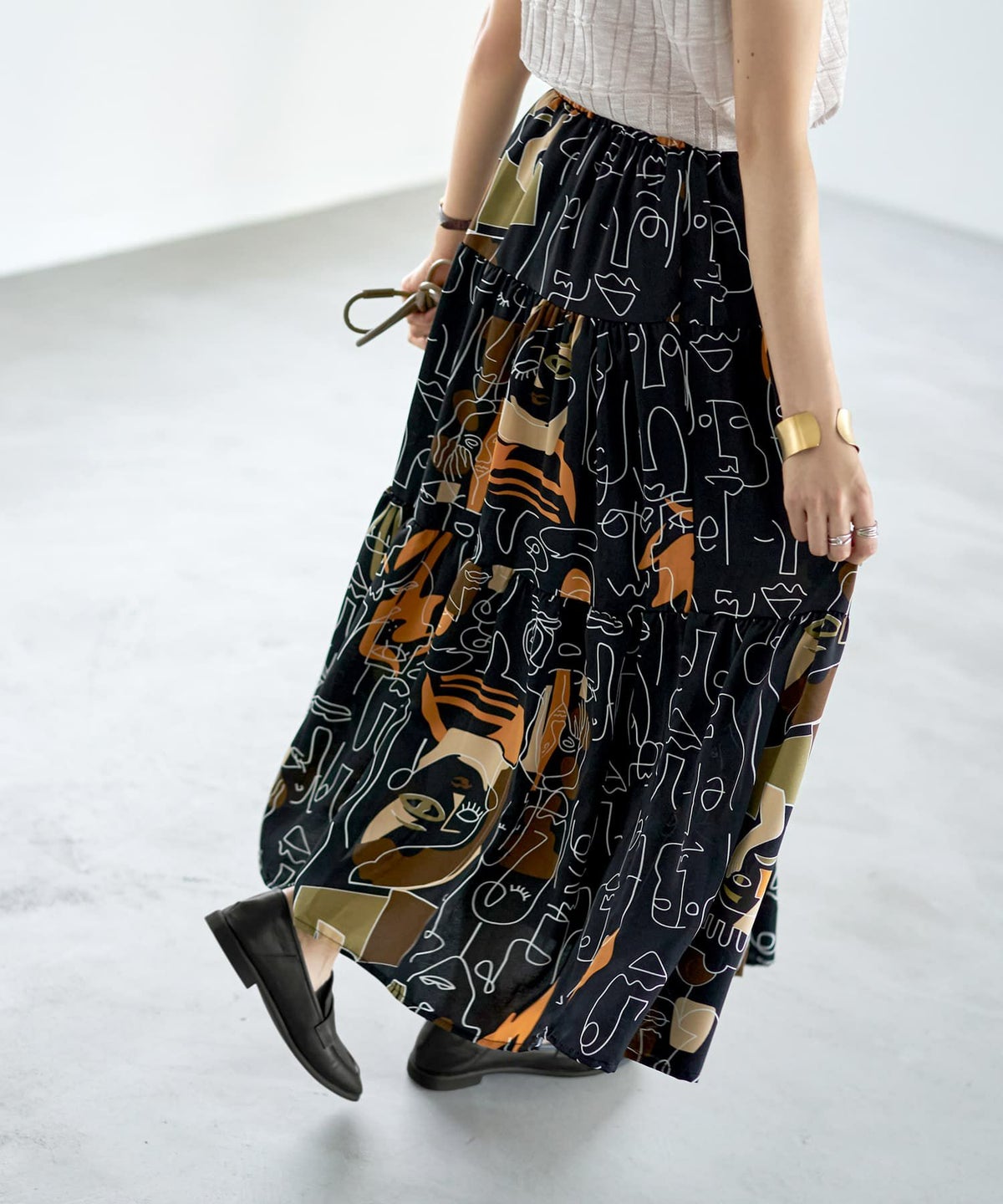 着用イメージ 166cm ブラックミックス