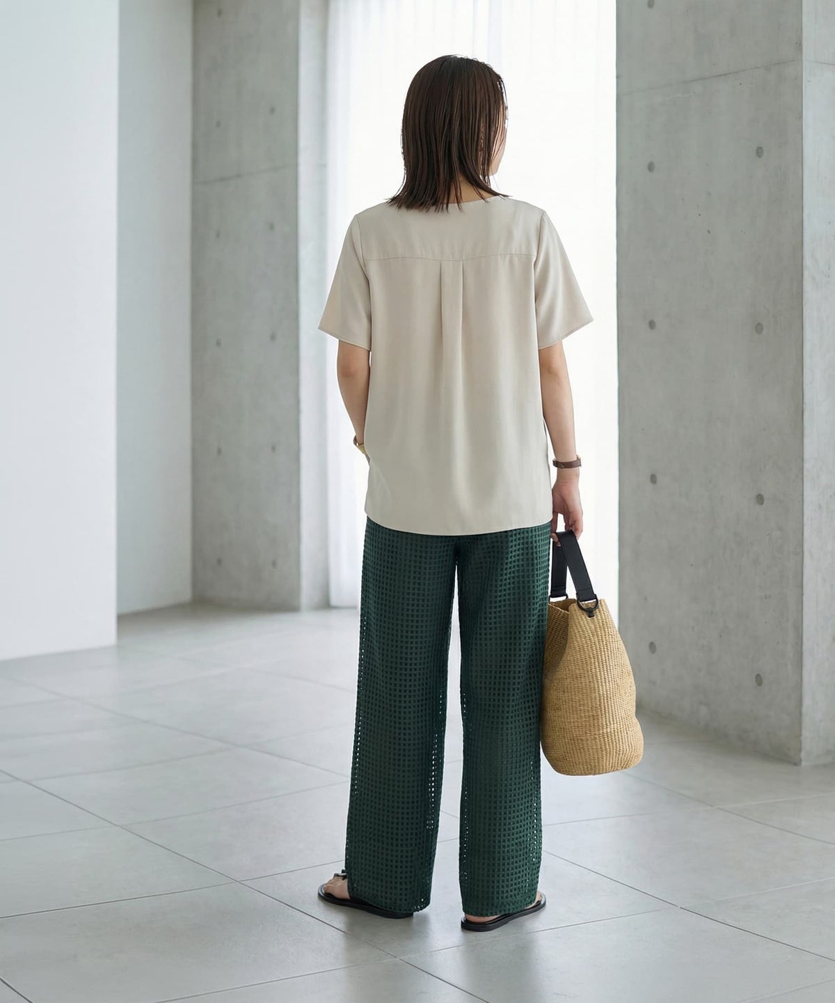 着用イメージ 167cm ライトベージュ