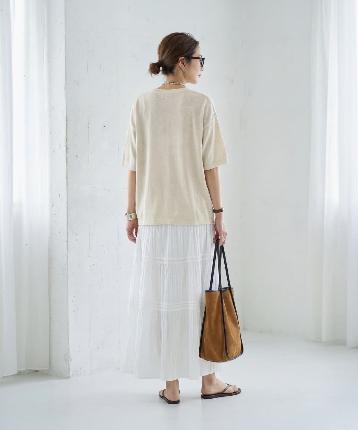 着用イメージ 163cm オートミール