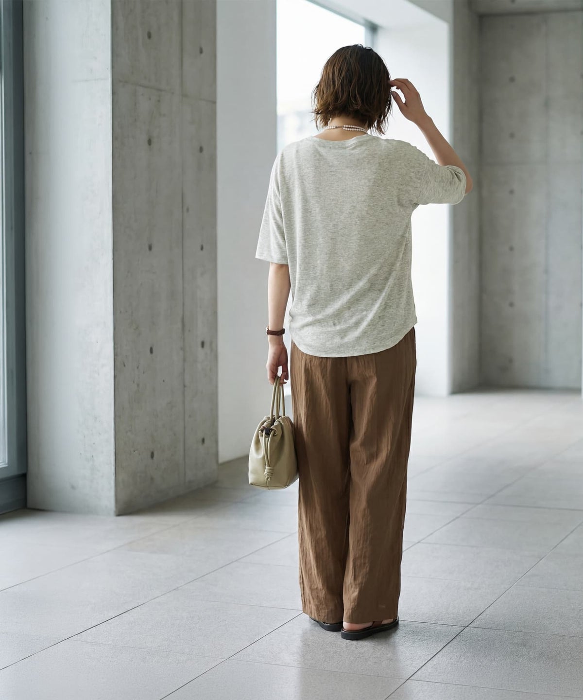 着用イメージ 163cm ライトグレー