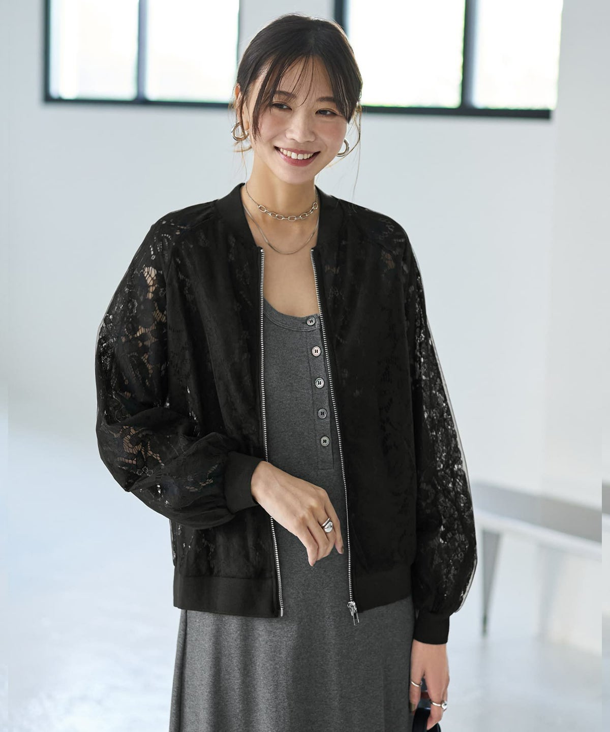 着用イメージ 166cm ブラック