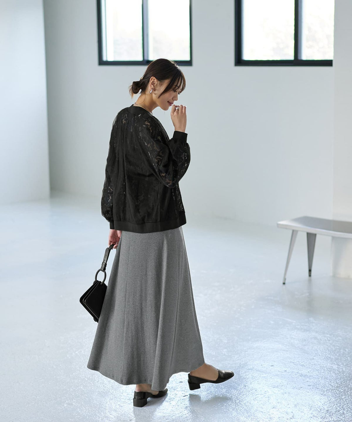 着用イメージ 166cm ブラック