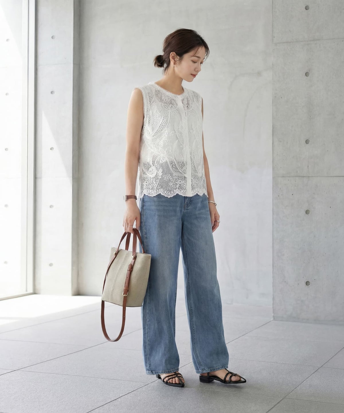 着用イメージ 163cm ホワイト