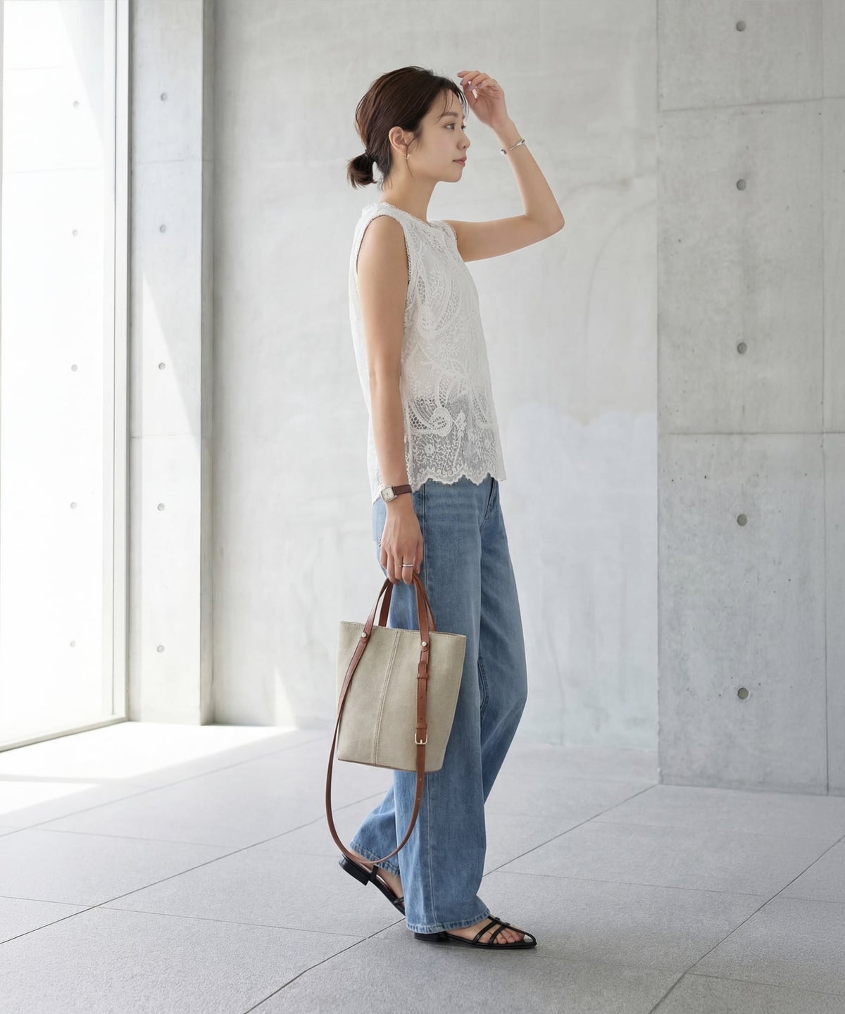 着用イメージ 163cm ホワイト