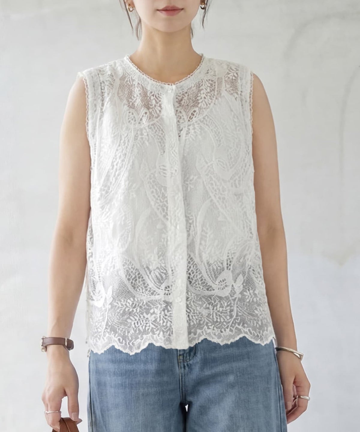 着用イメージ 163cm ホワイト