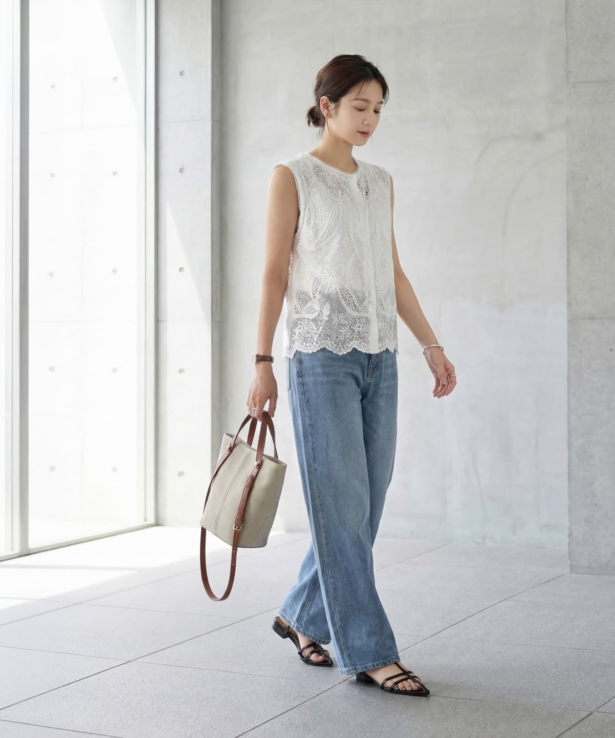 着用イメージ 163cm ホワイト