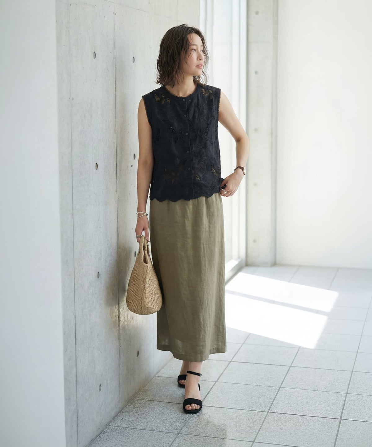 着用イメージ 163cm ブラック