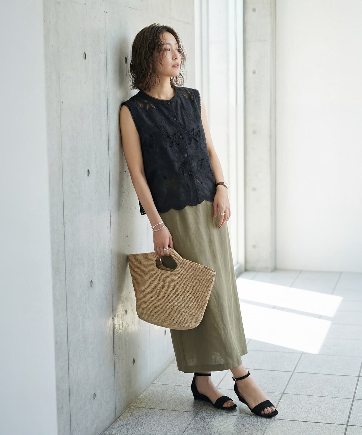 着用イメージ 163cm ブラック