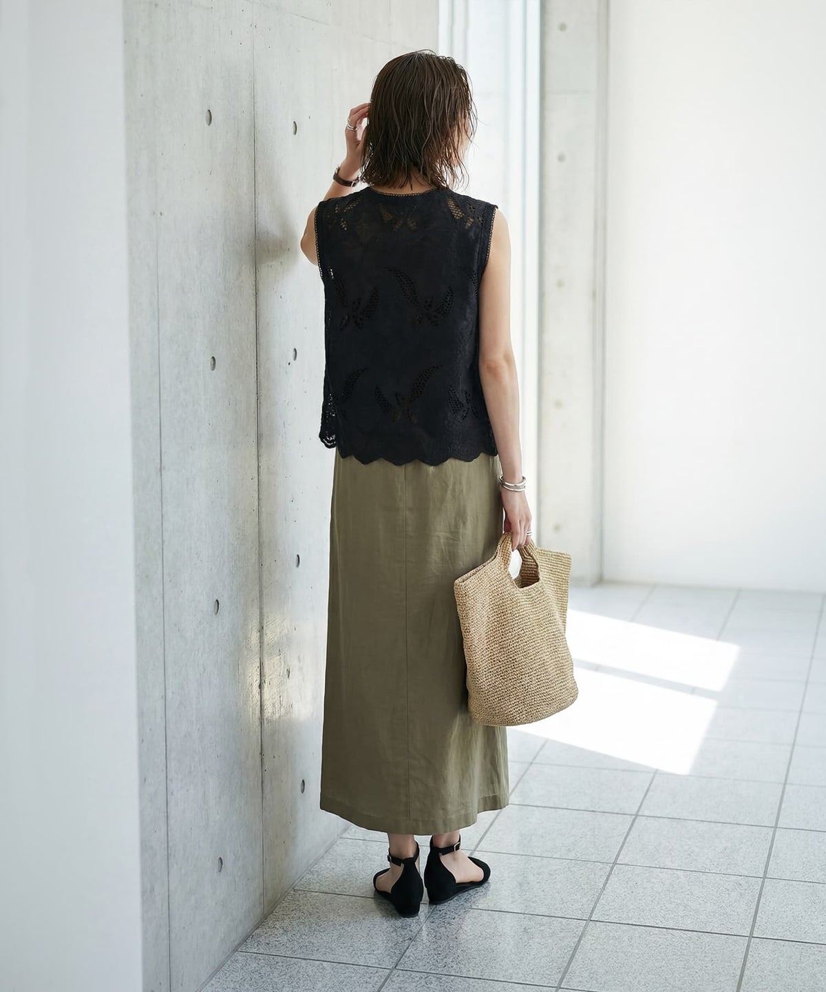 着用イメージ 163cm ブラック