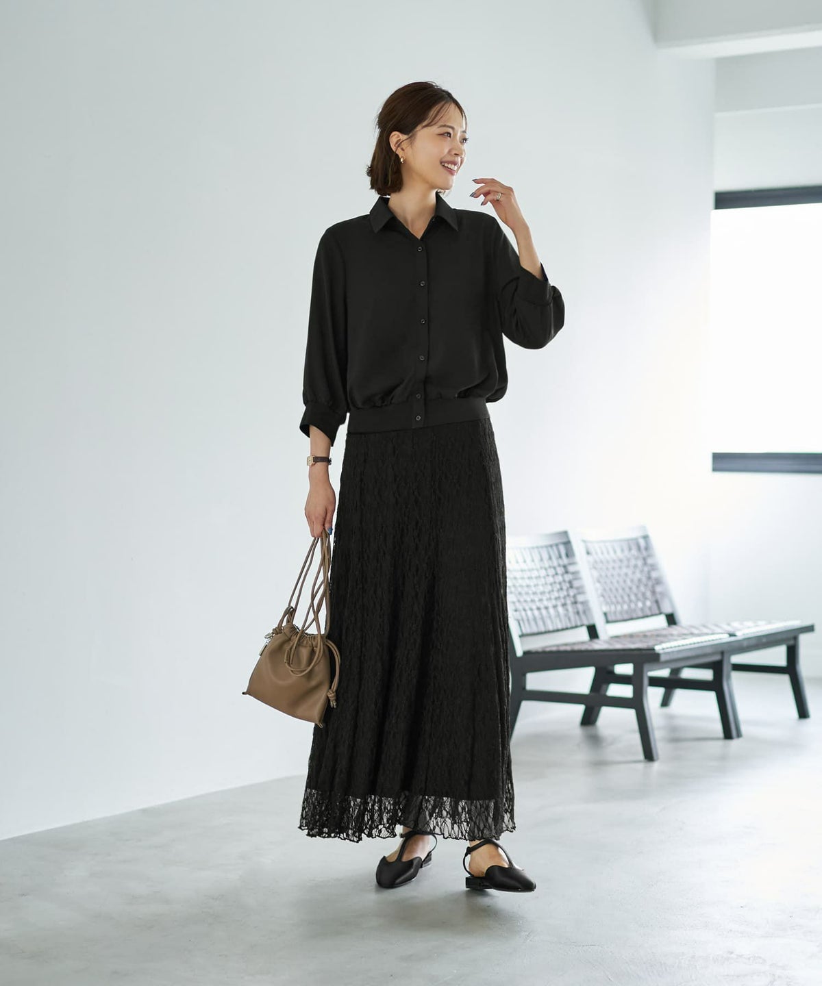 着用イメージ 167cm ブラック