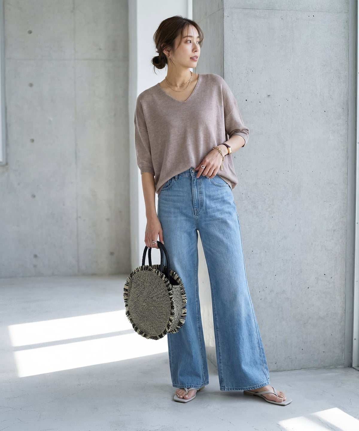 着用イメージ 163cm モカ