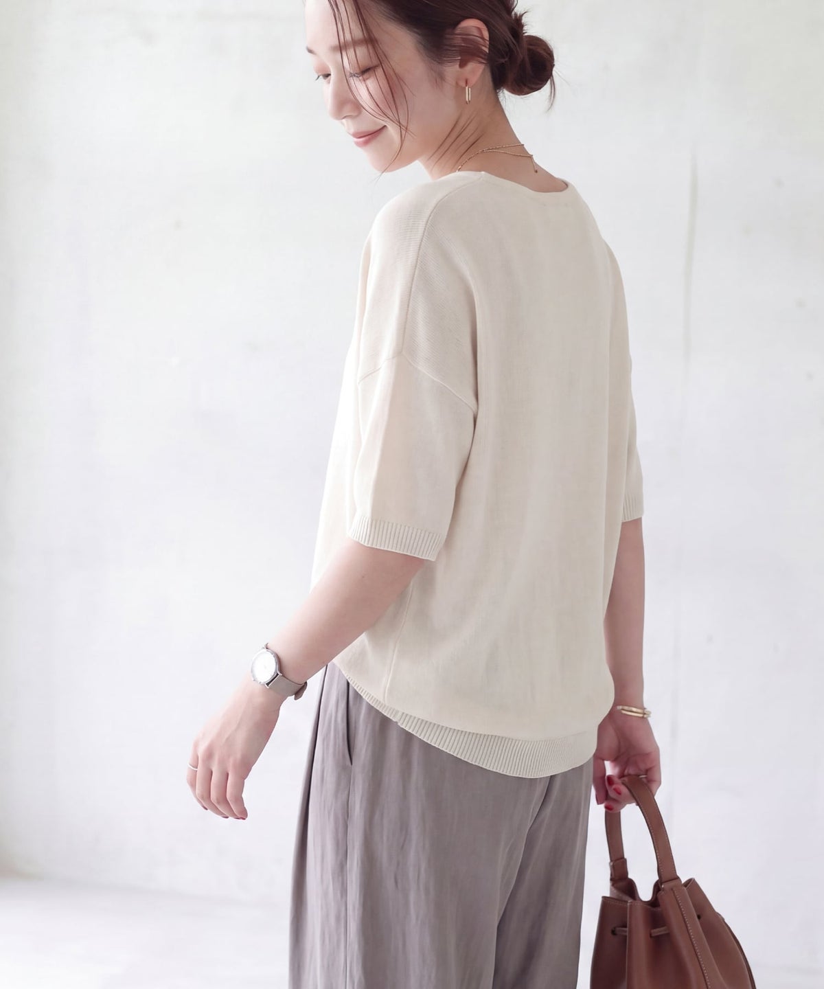 着用イメージ 166cm オートミール