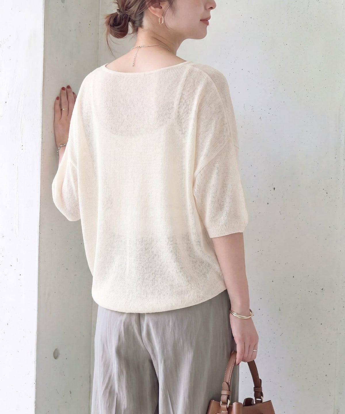 着用イメージ 166cm オートミール