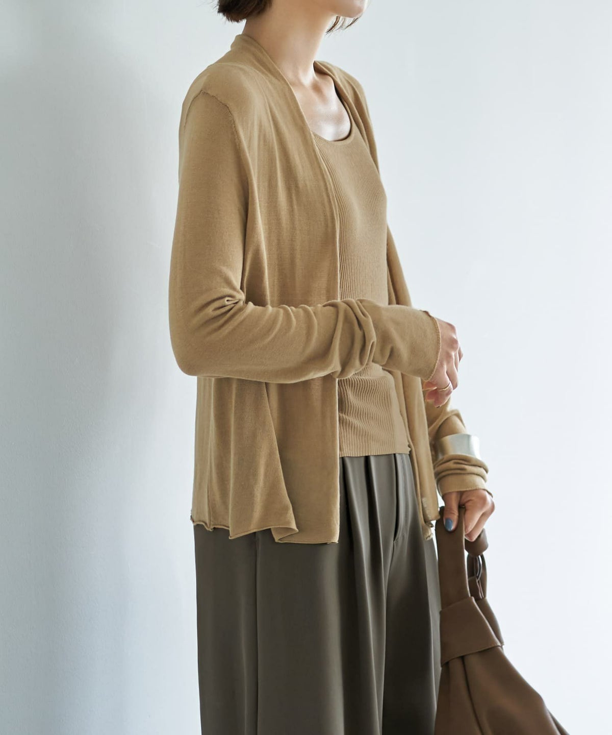 着用イメージ 167cm ベージュ