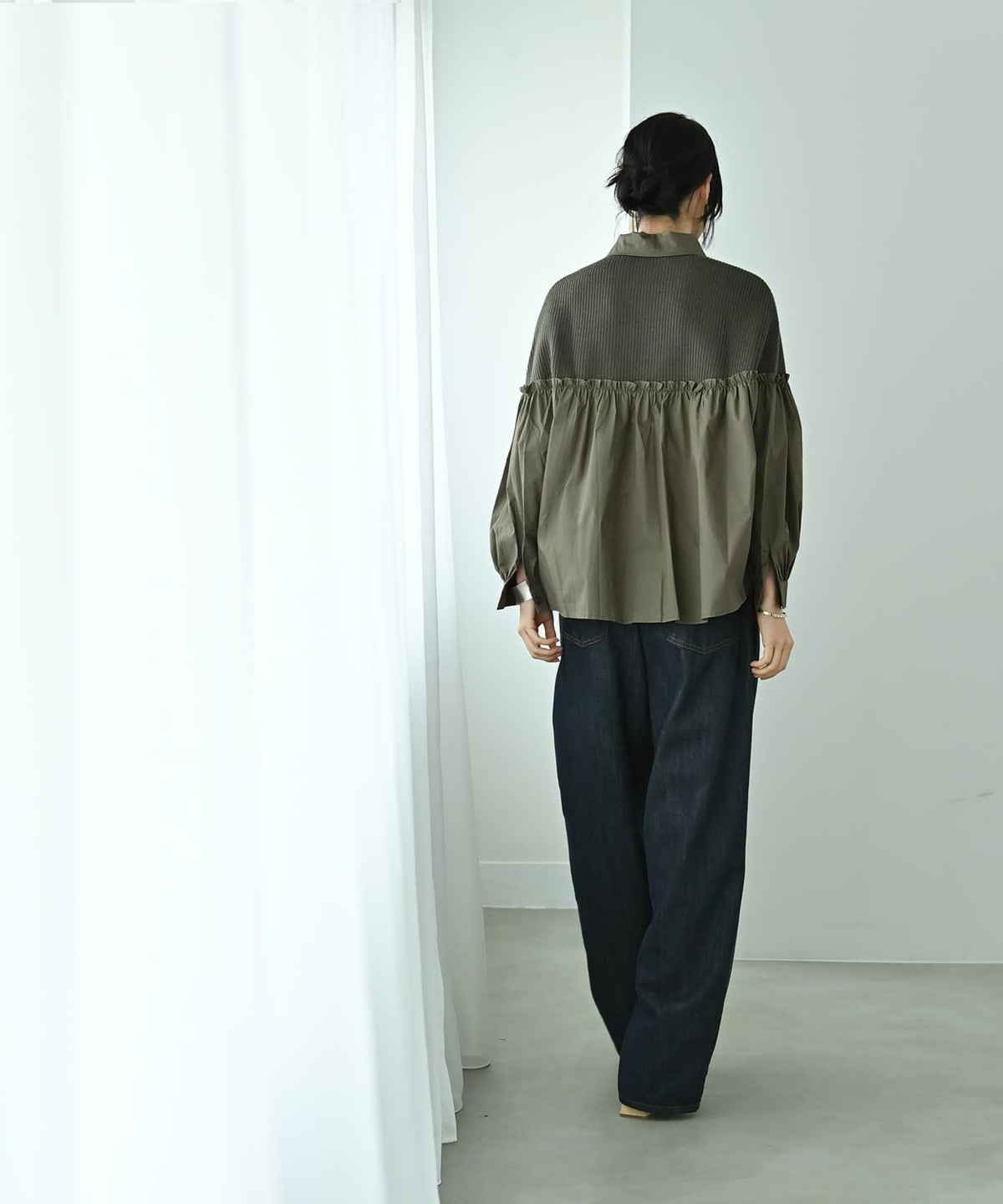 着用イメージ 170cm カーキ