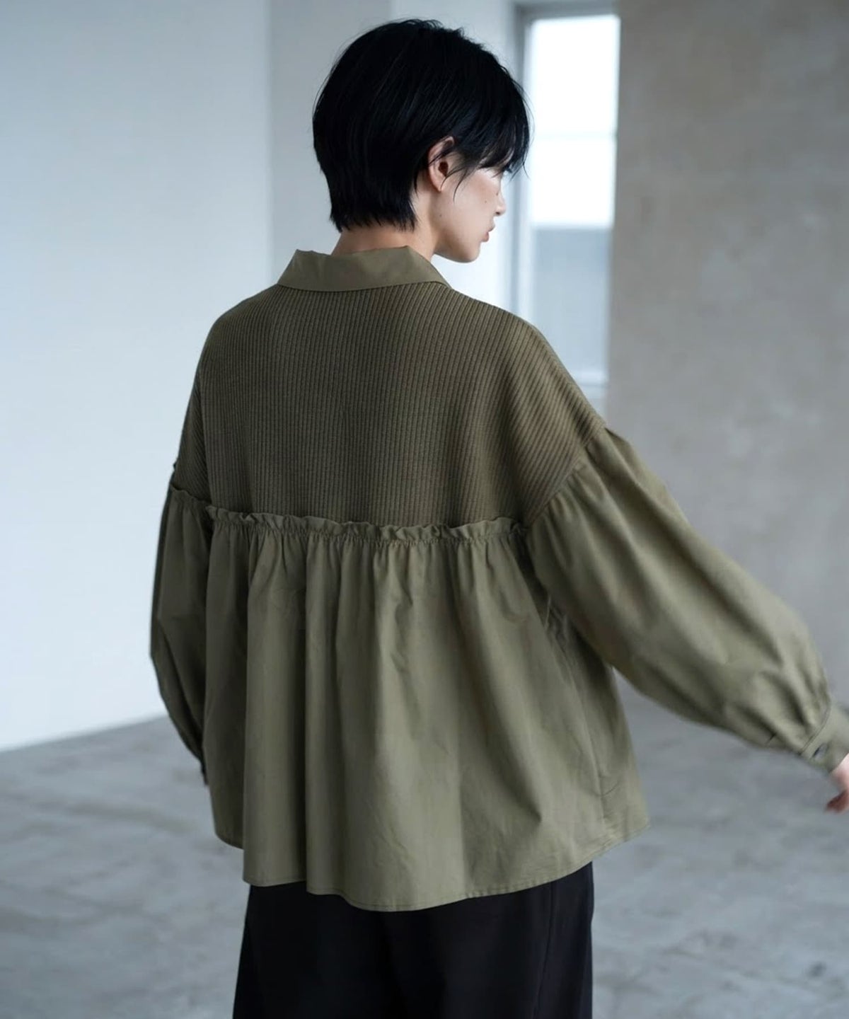着用イメージ 170cm カーキ