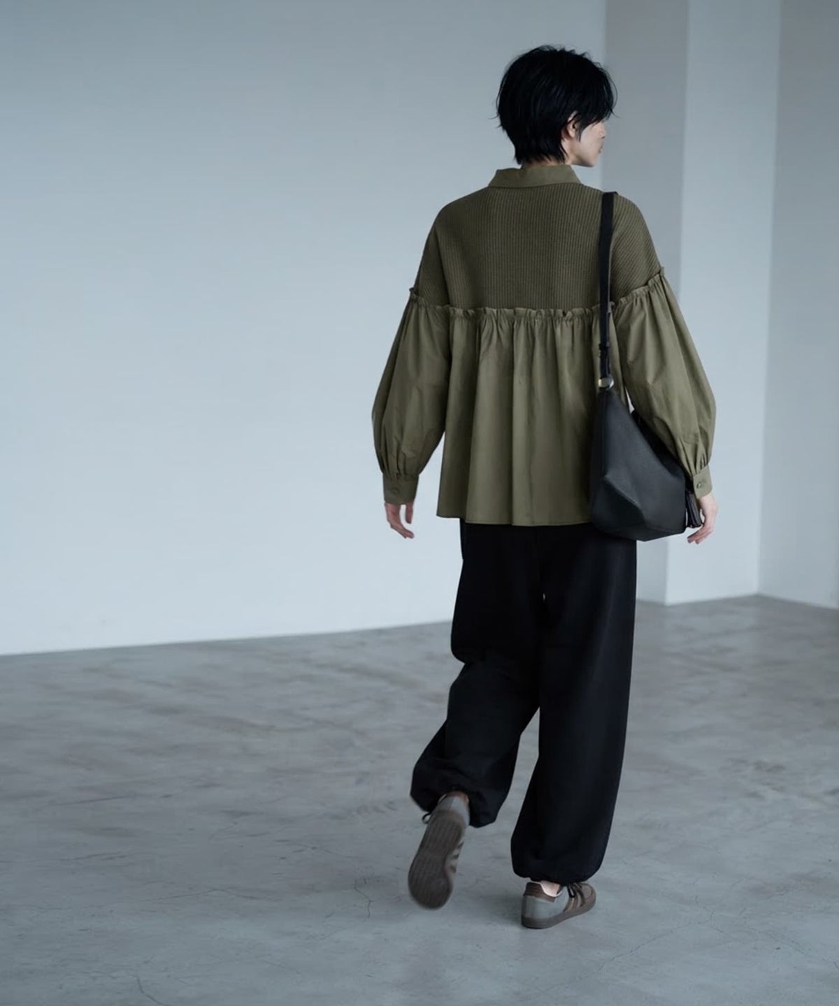 着用イメージ 170cm カーキ