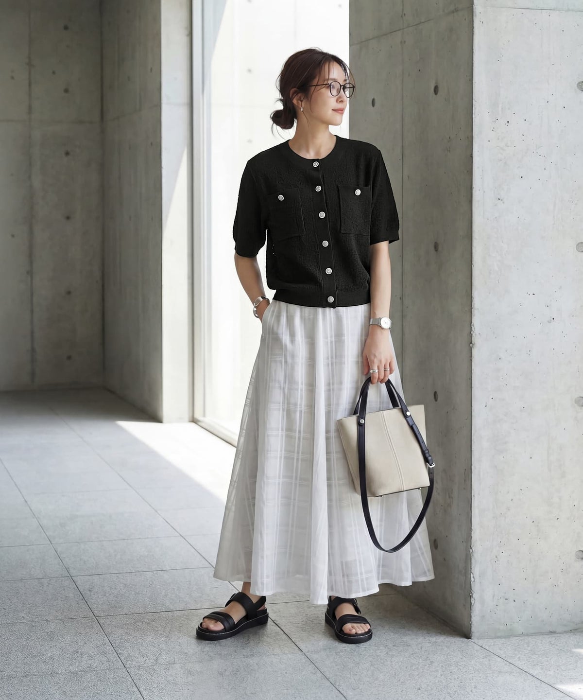 着用イメージ 163cm ブラック