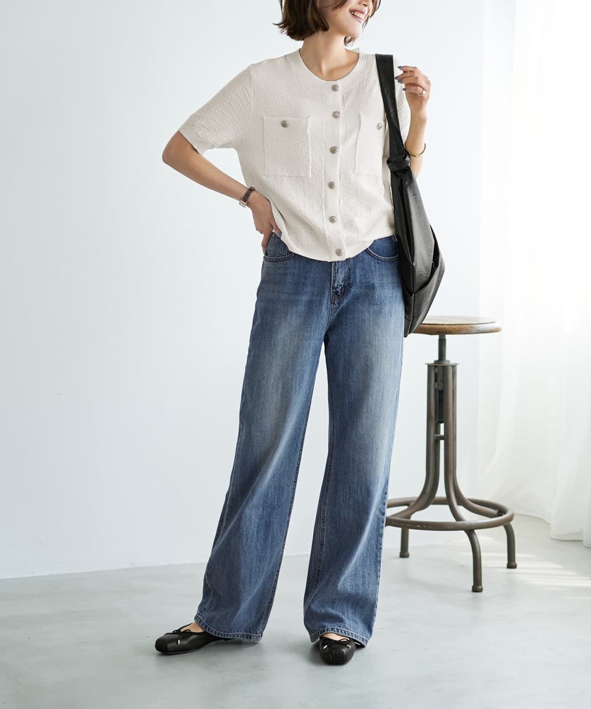 着用イメージ 167cm ホワイト