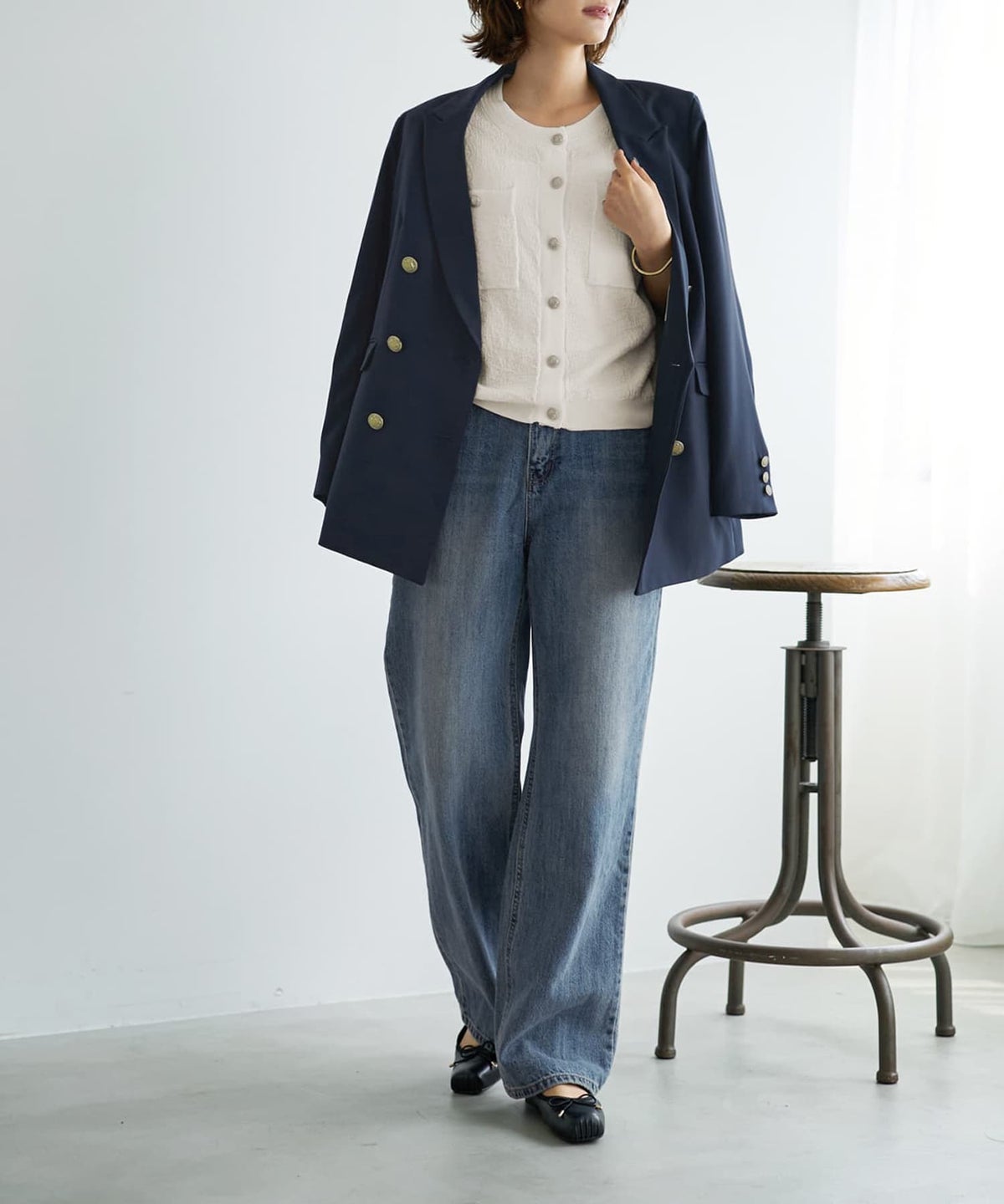 着用イメージ 167cm ホワイト