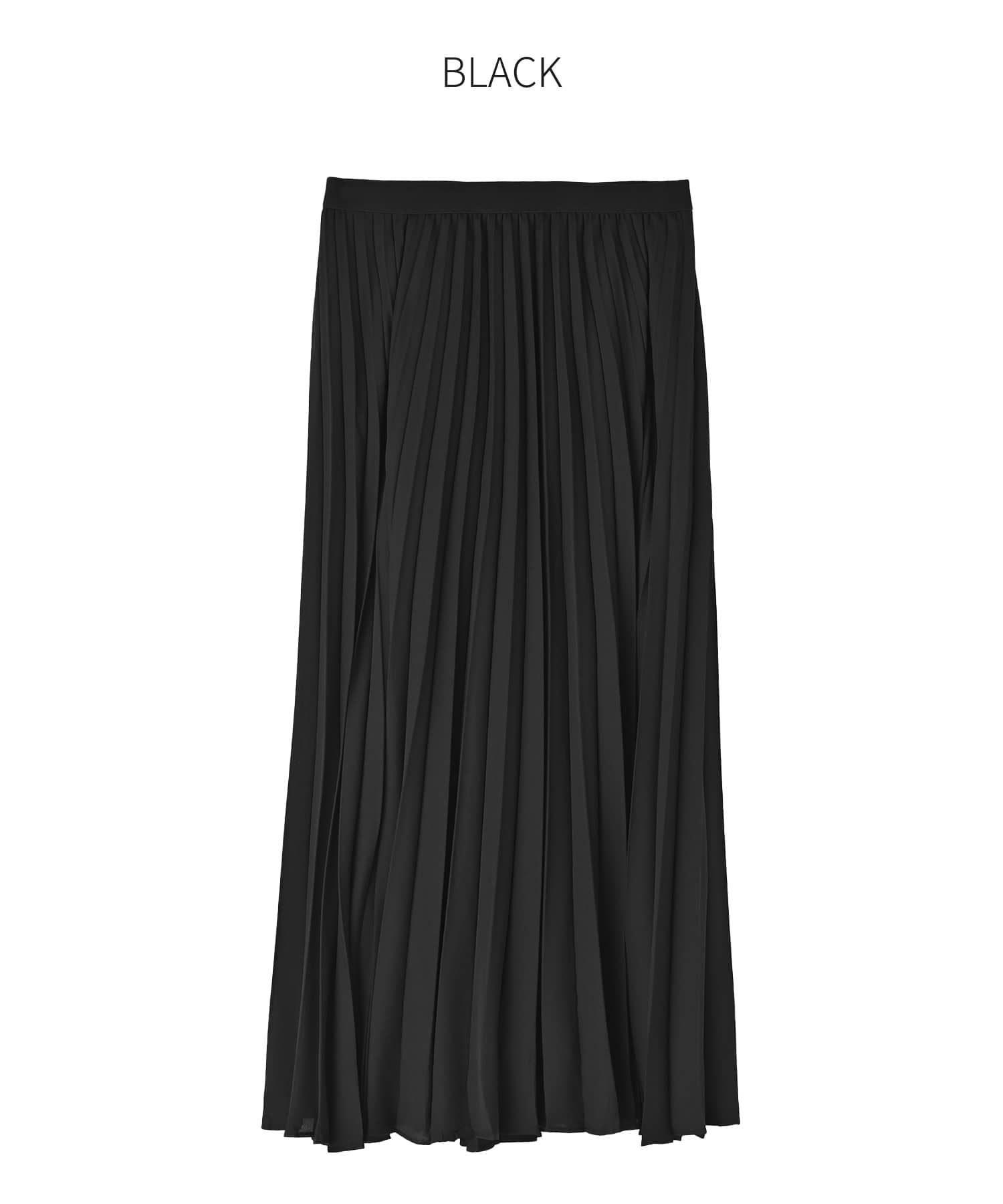 なめらか全周ゴムウエスト】ジョーゼットプリーツスカート