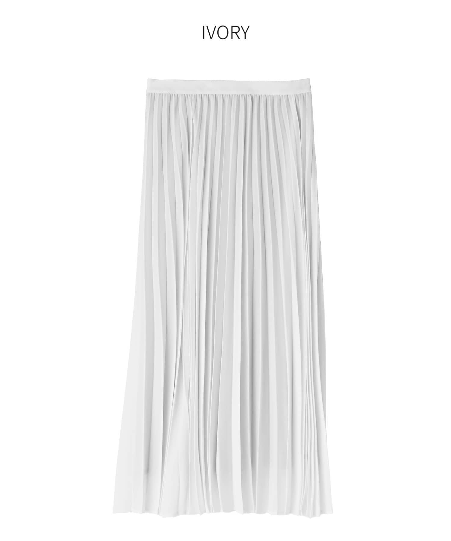なめらか全周ゴムウエスト】ジョーゼットプリーツスカート
