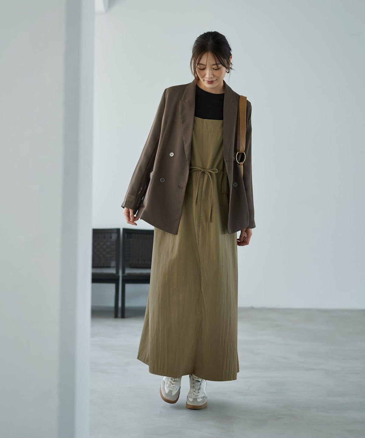 着用イメージ 166cm セピア