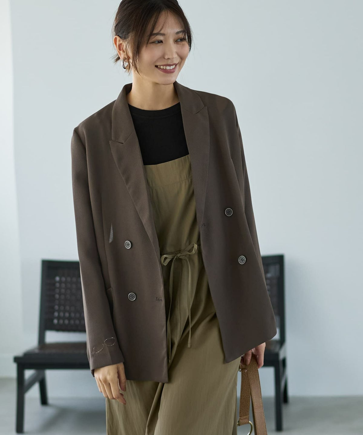 着用イメージ 166cm セピア