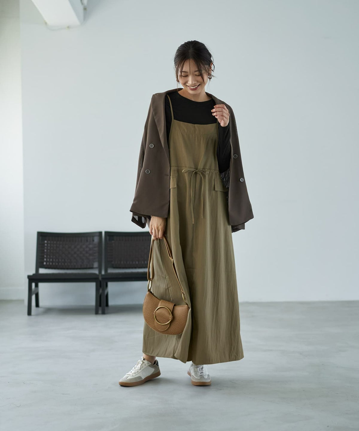 着用イメージ 166cm セピア