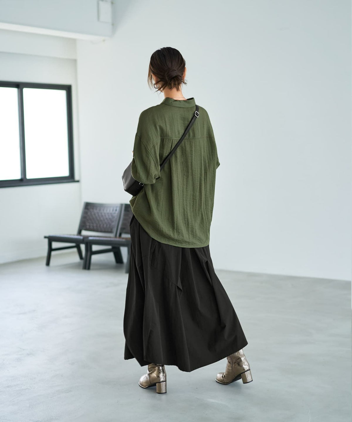 着用イメージ 166cm バジルグリーン