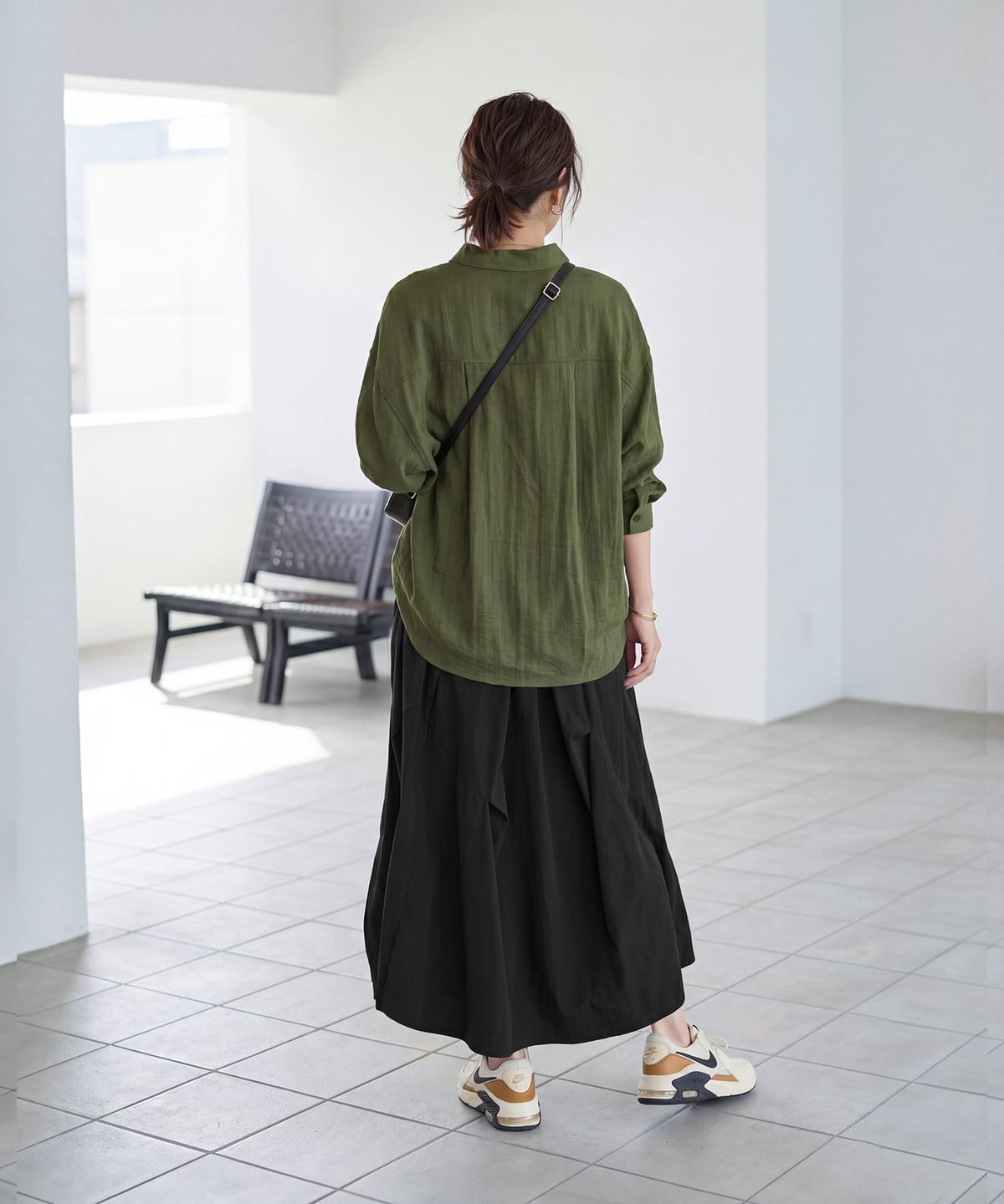 着用イメージ 163cm バジルグリーン