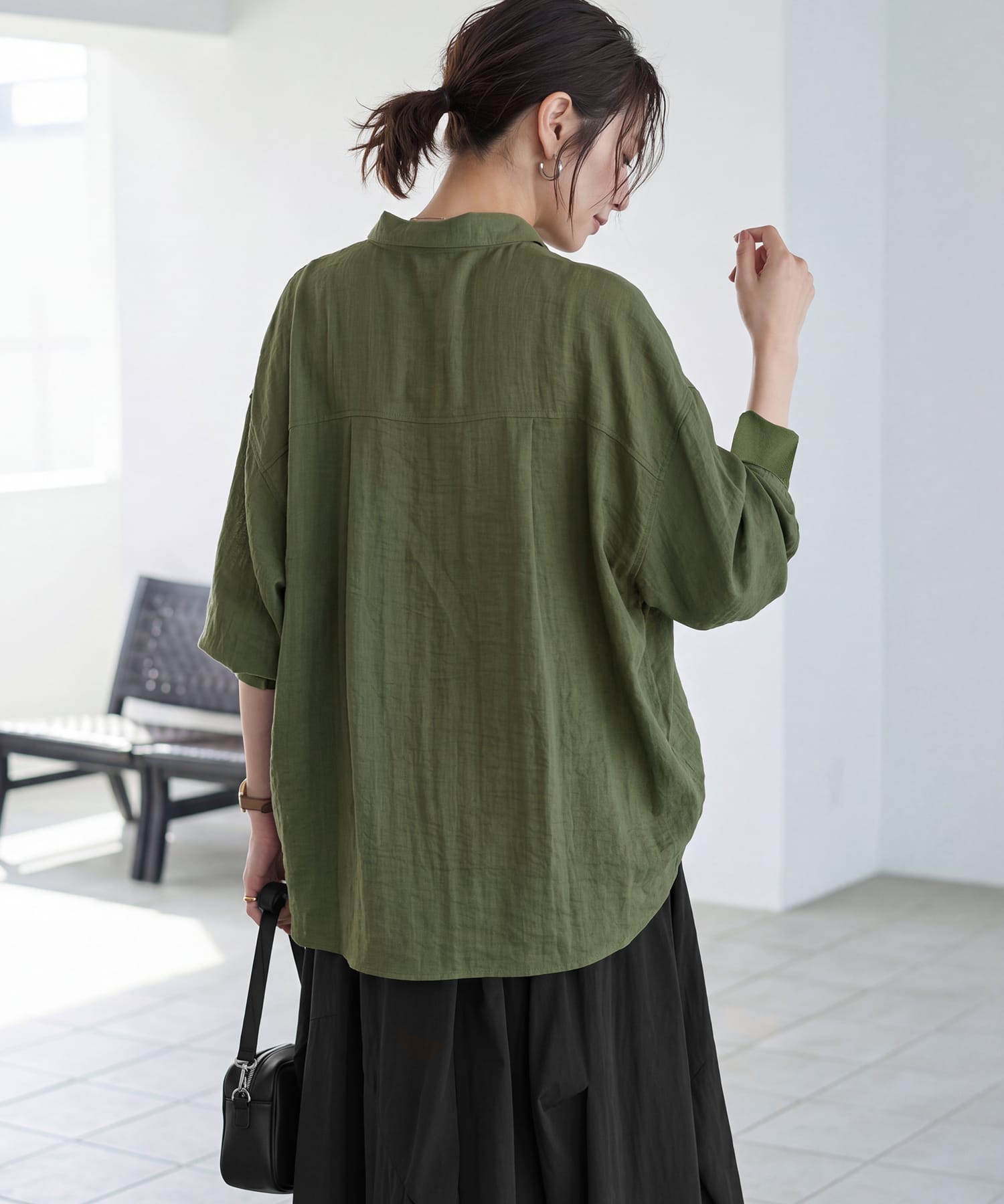 予約]【LUXE】前裾イン風ワザあり2WAYシャツ【7月中旬頃入荷