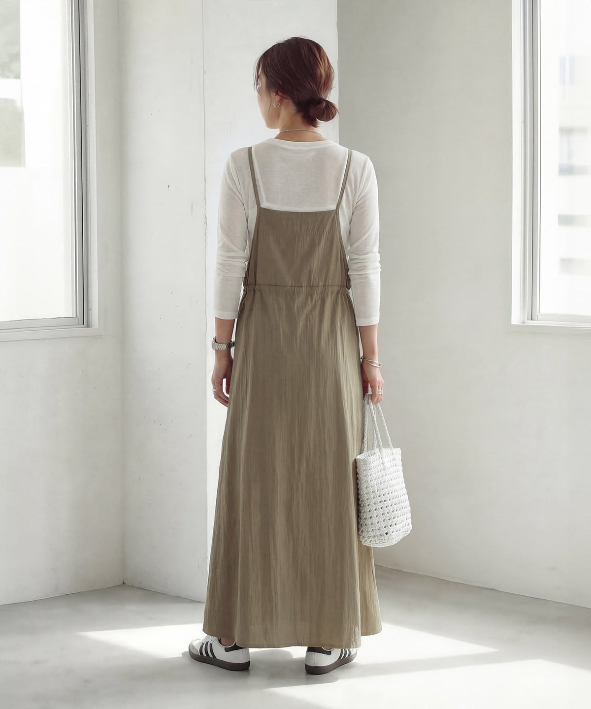 着用イメージ 163cm オリーブベージュ