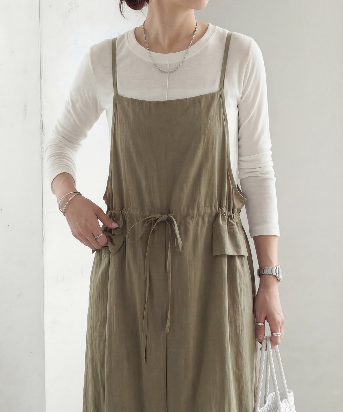 着用イメージ 163cm オリーブベージュ