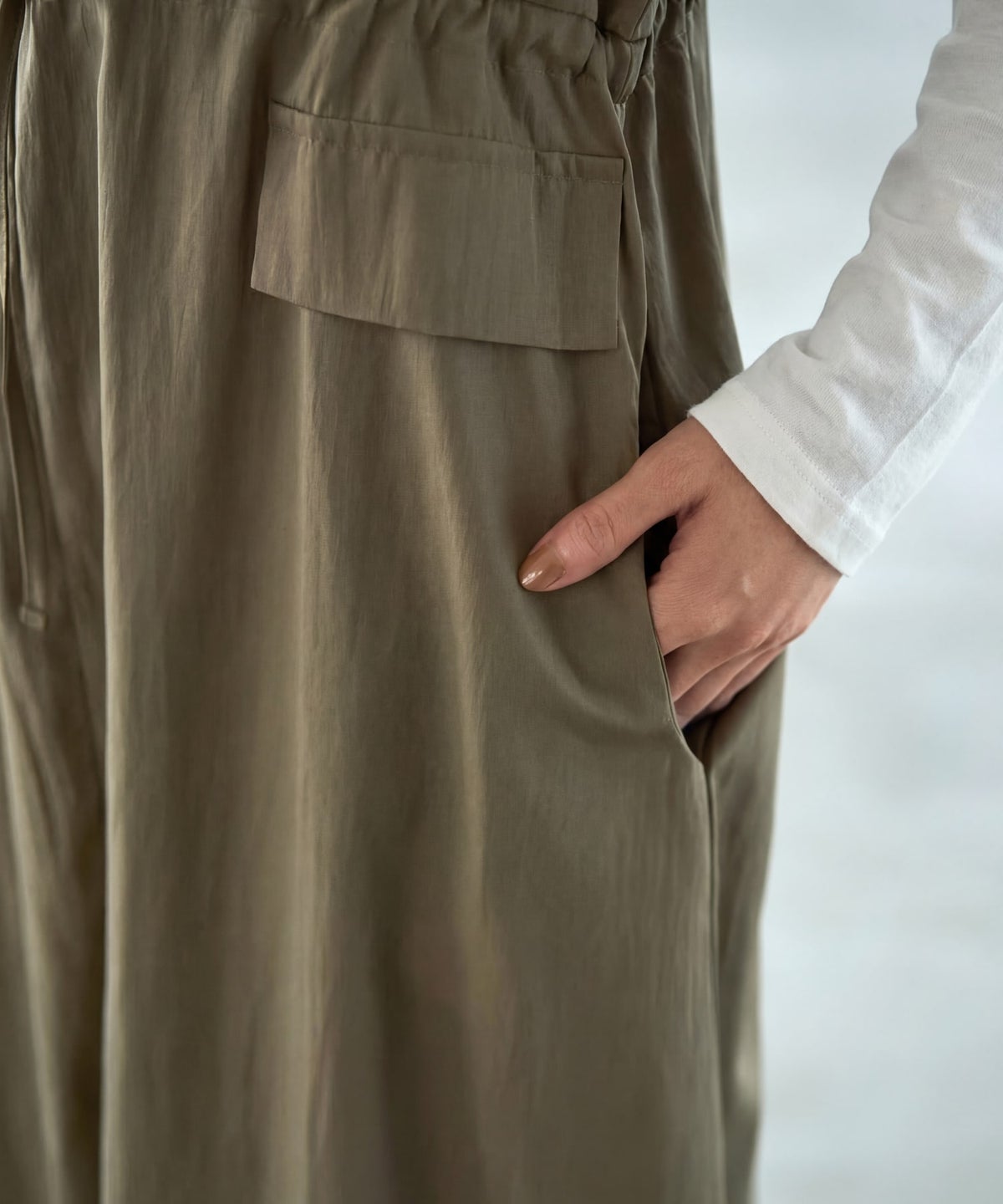 着用イメージ 163cm オリーブベージュ