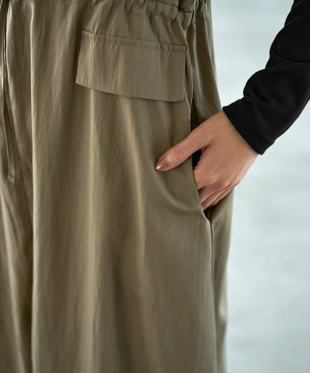着用イメージ 166cm オリーブベージュ