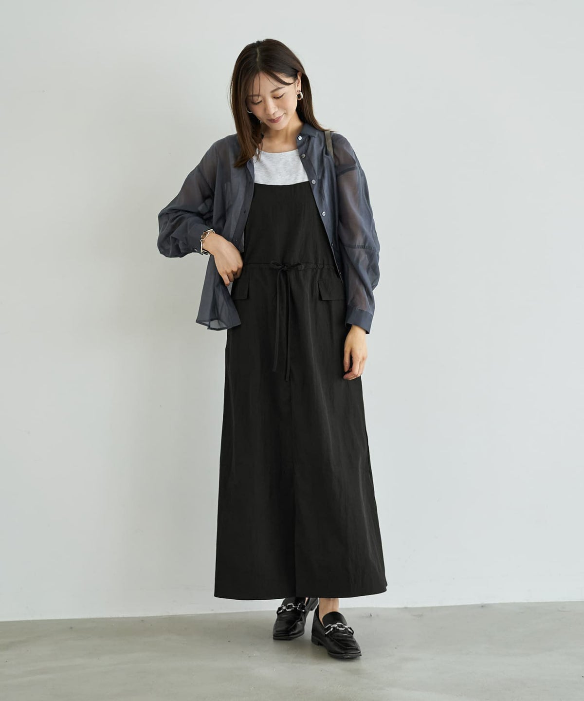 着用イメージ 166cm ブラック