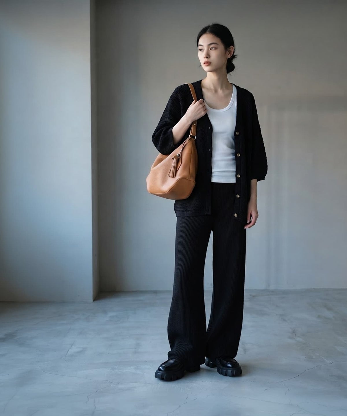 着用イメージ 172cm ブラック