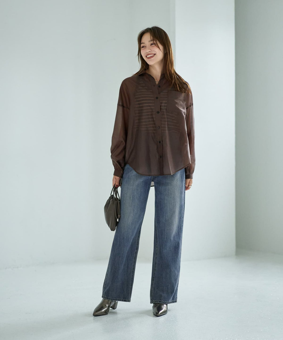 着用イメージ 167cm セピアブラウン