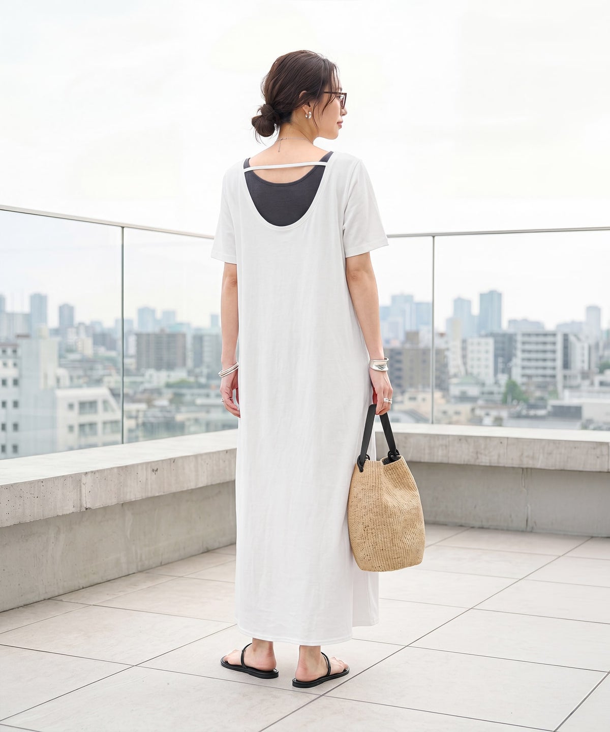 着用イメージ 163cm ホワイト 01