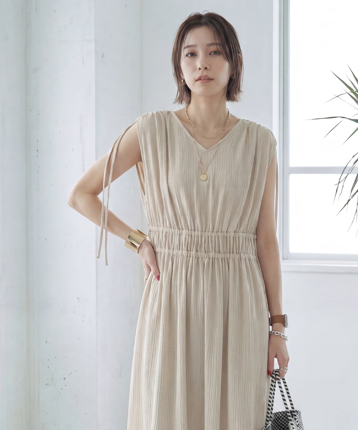 着用イメージ 163cm 02サイズ エクリュ