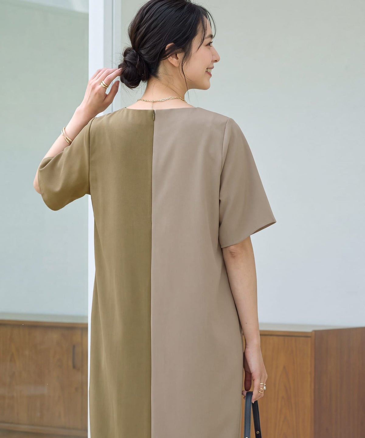 着用イメージ 163cm ベージュミックス 01