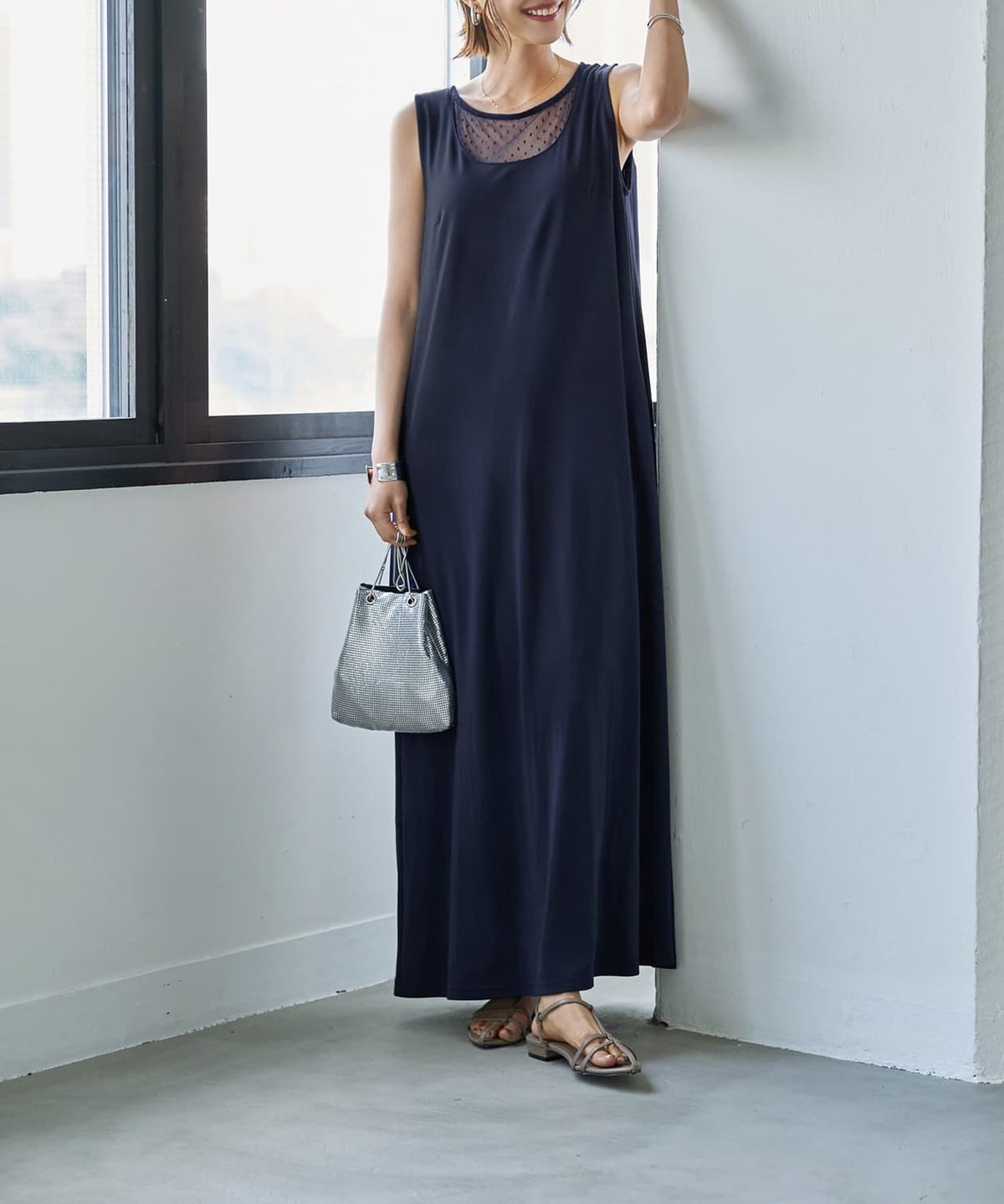着用イメージ 167cm ネイビー 02