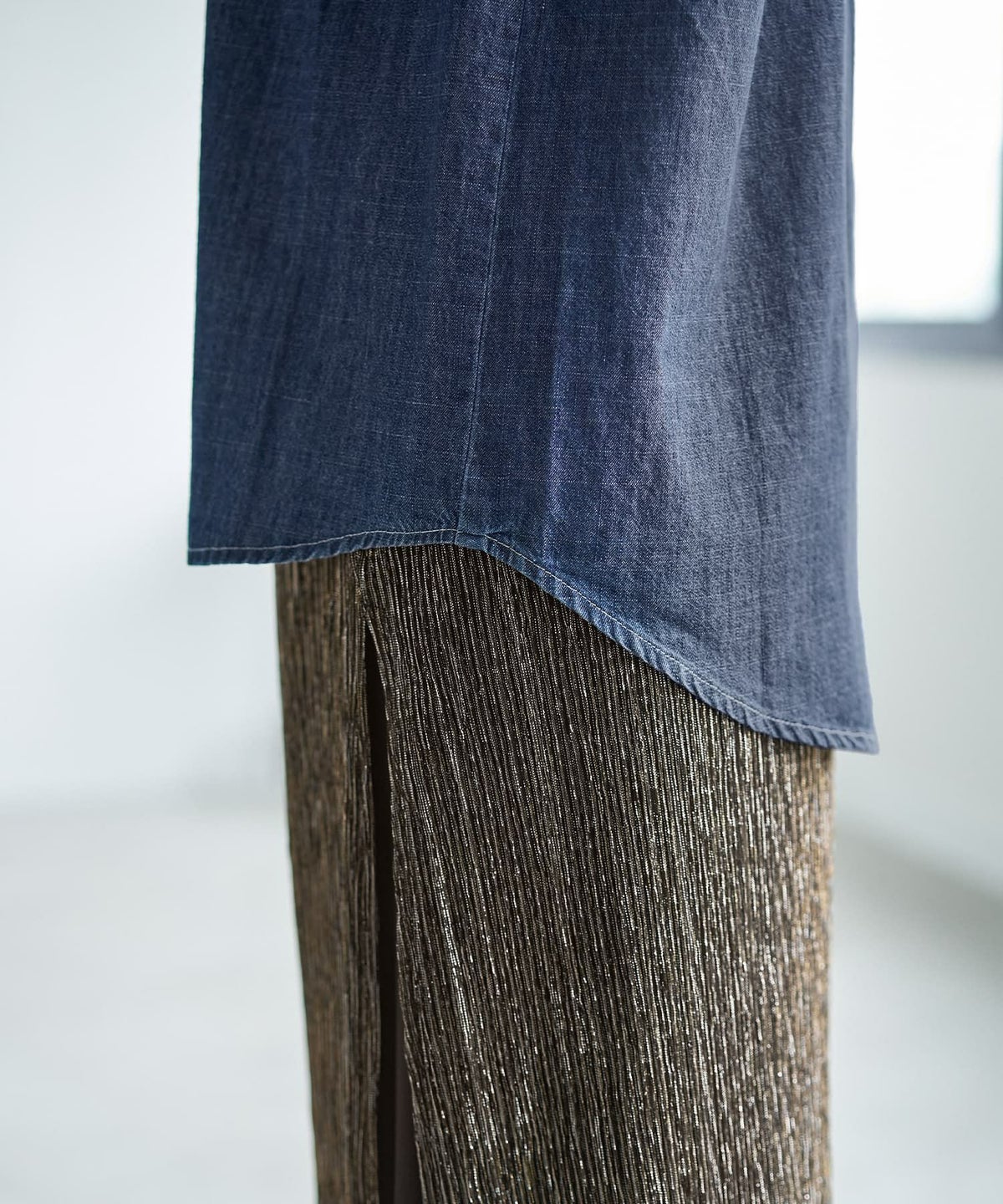 着用イメージ 166cm ダークブルー