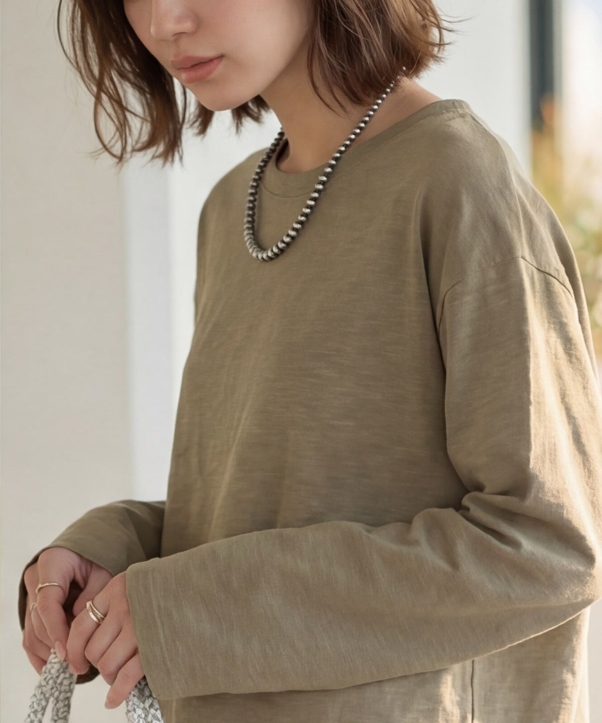 着用イメージ 165cm カーキ 