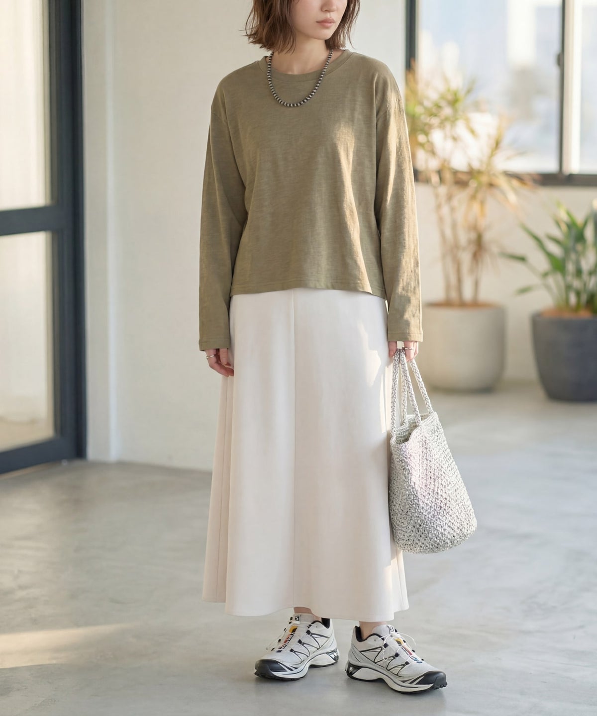 着用イメージ 165cm カーキ 