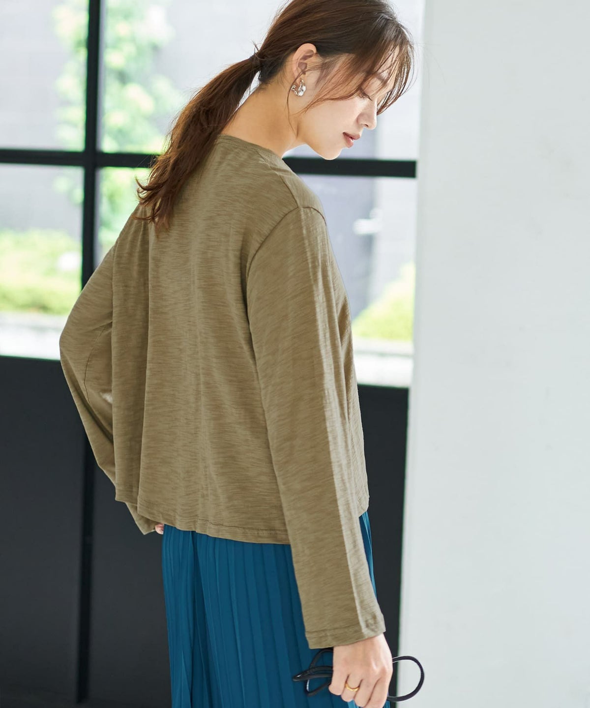 着用イメージ 167cm カーキ 