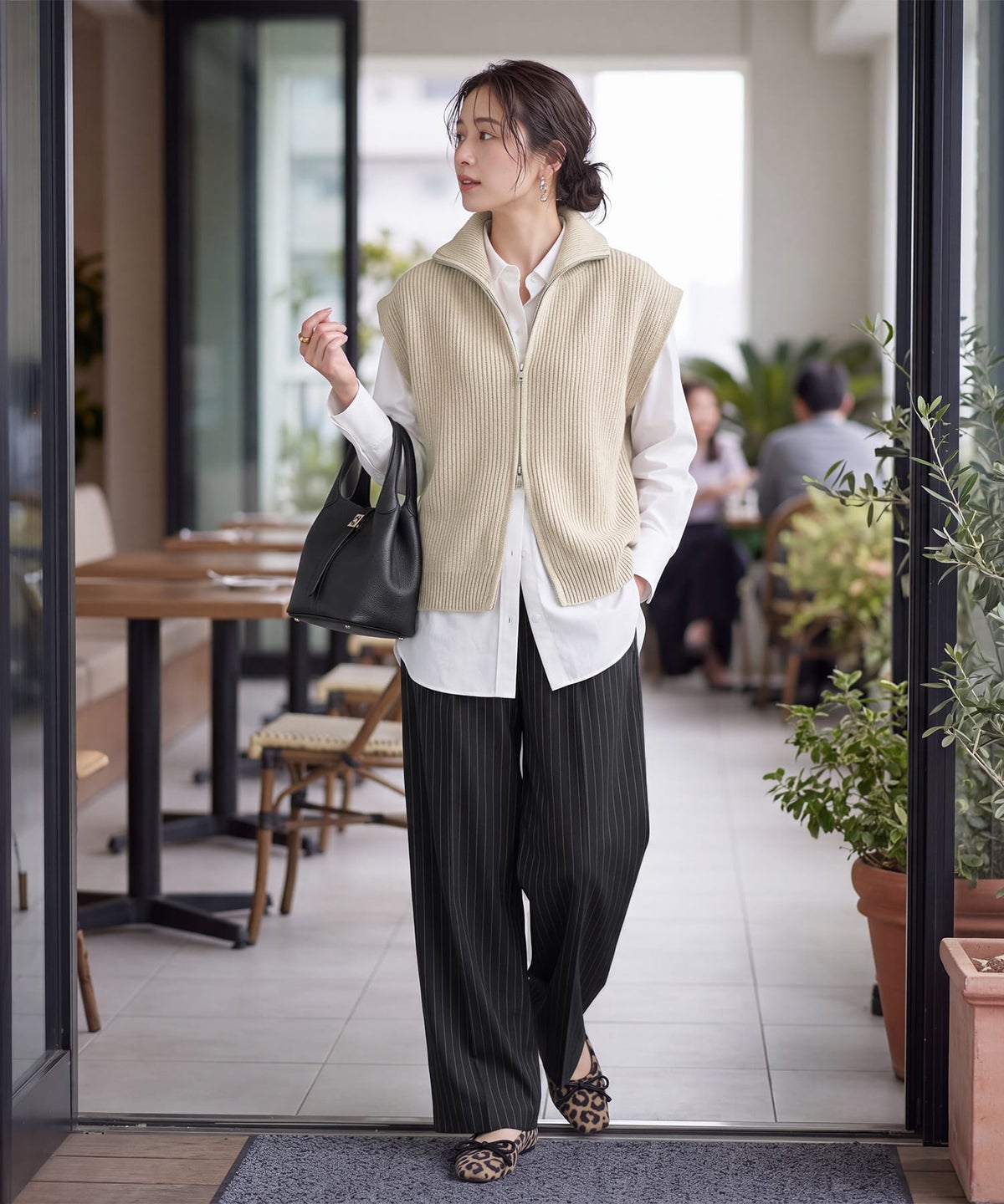 着用イメージ 163cm ライトベージュ