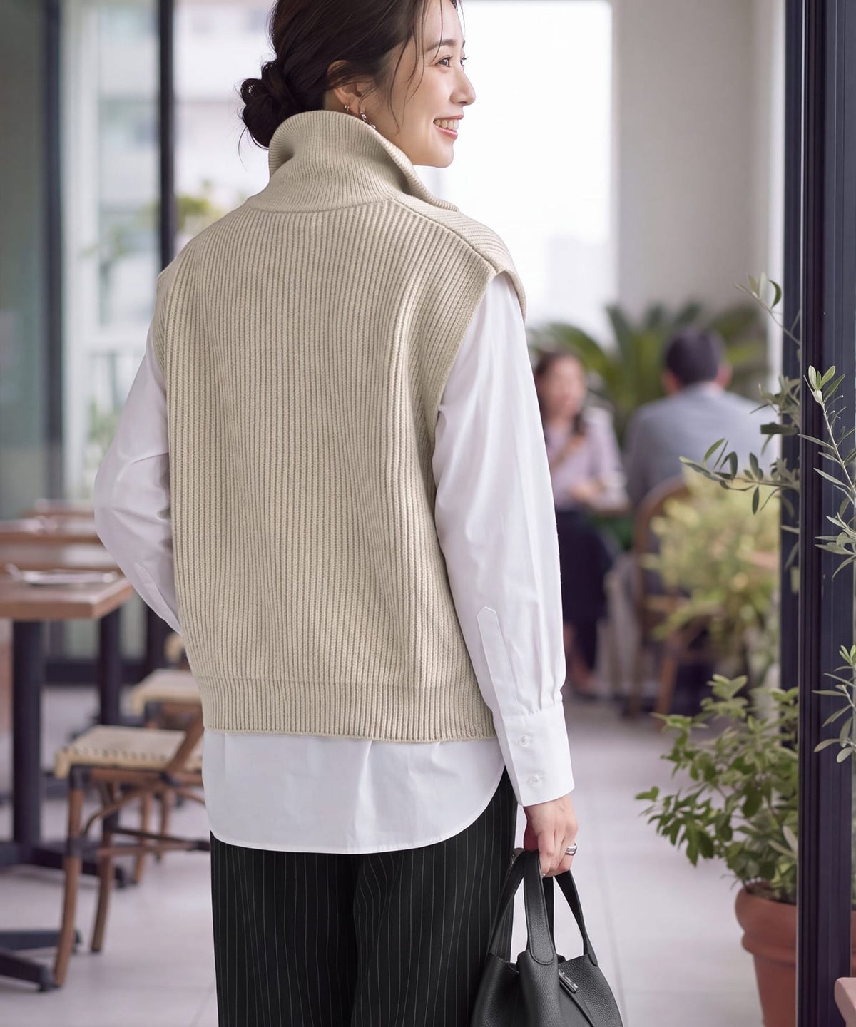 着用イメージ 163cm ライトベージュ