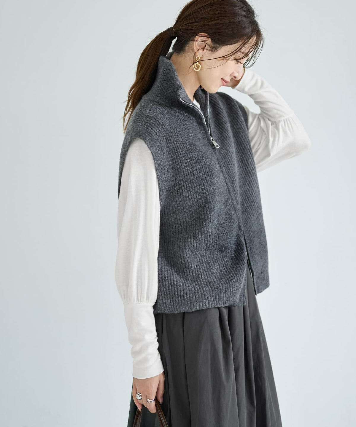 着用イメージ 166cm グレー
